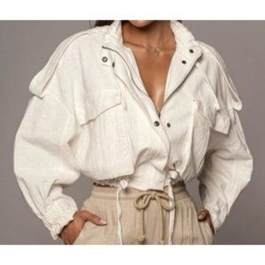 NWT JLUXLABEL IVORY BRIDGET LINEN JACKET - Small
